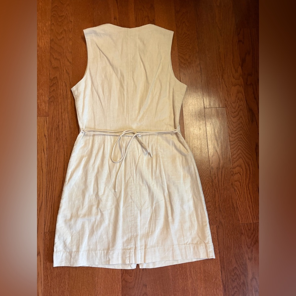Abercrombie & Fitch Cream Linen-Cotton Dress. Size XS - Picture 4 of 8